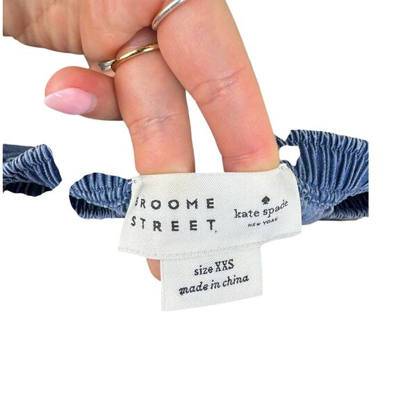 Broome Street Kate Spade Blue Soft Chambray Off The Shoulder Short Sleeve Top - Picture 14 of 14